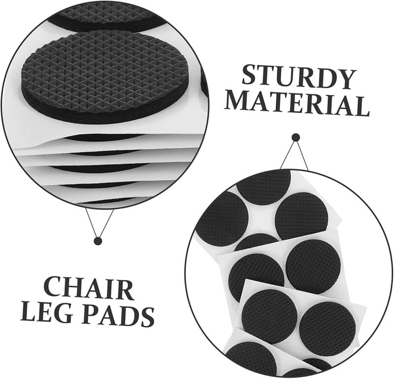 60Pcs Black EVA Chair Floor Protectors Self Adhesive Non Slip Pads for Furniture Legs Scratch Noise Reduction - Image 2